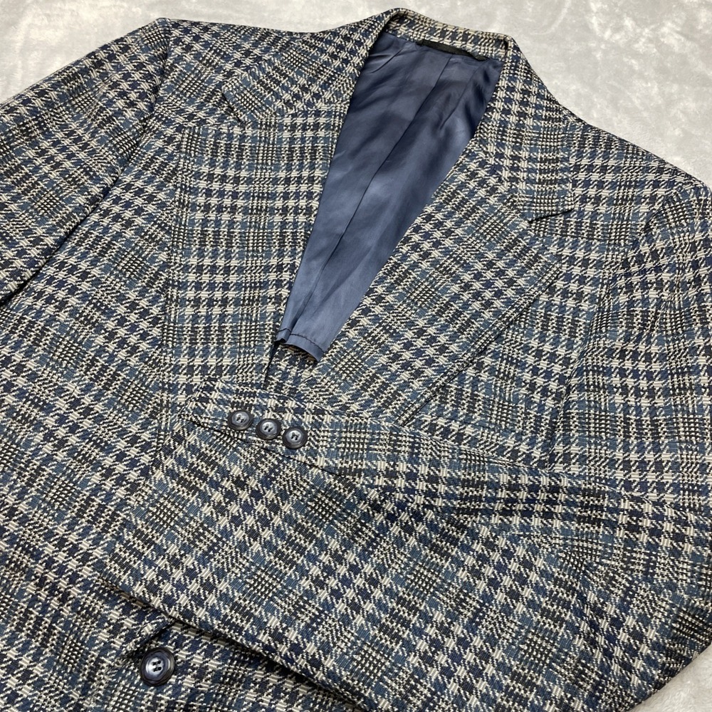 Vintage London Square Mens British Heritage Blazer Sport Coat 41R Plaid Academia